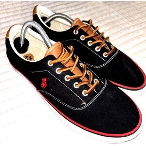 Ralph Lauren Polo Black Keaton Pony Sneakers Size 12